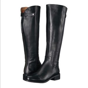Franco Sarto Brindley Wide Calf Knee High Leather Boots Black